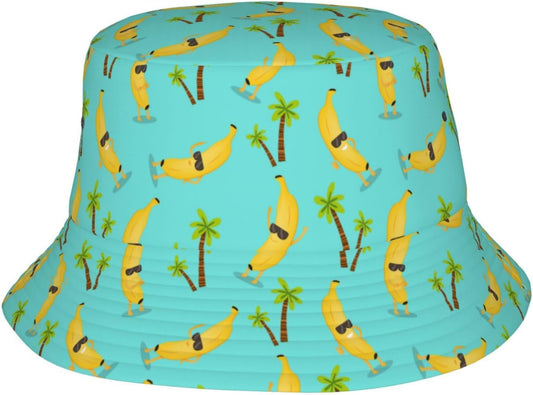 Cool Banana Bucket Hat Summer Beach Travel Sun Hat Packable Fisherman Cap for Men Women