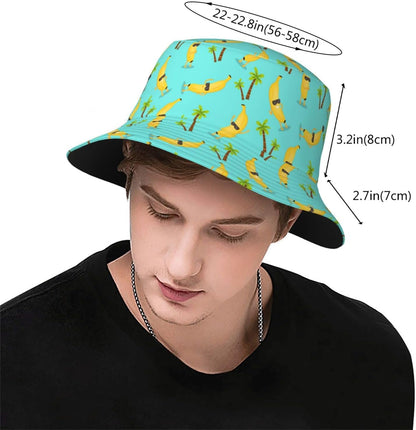 Cool Banana Bucket Hat Summer Beach Travel Sun Hat Packable Fisherman Cap for Men Women