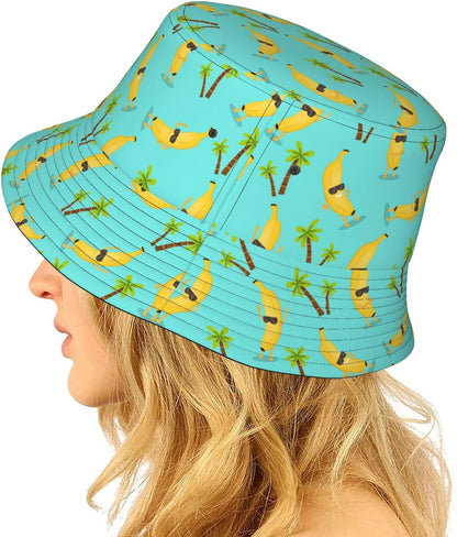 Cool Banana Bucket Hat Summer Beach Travel Sun Hat Packable Fisherman Cap for Men Women